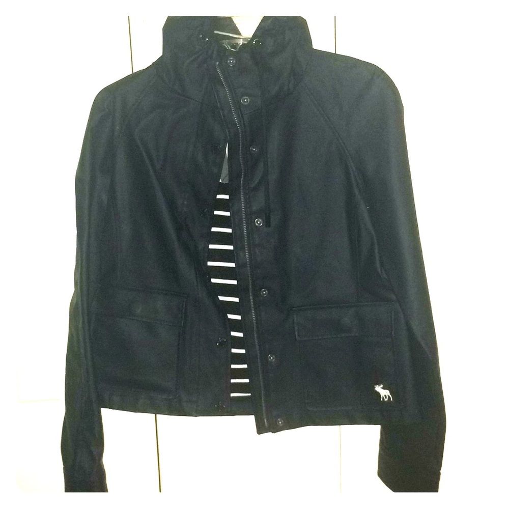 Abercrombie and Fitch SMALL navy blue rain jacket